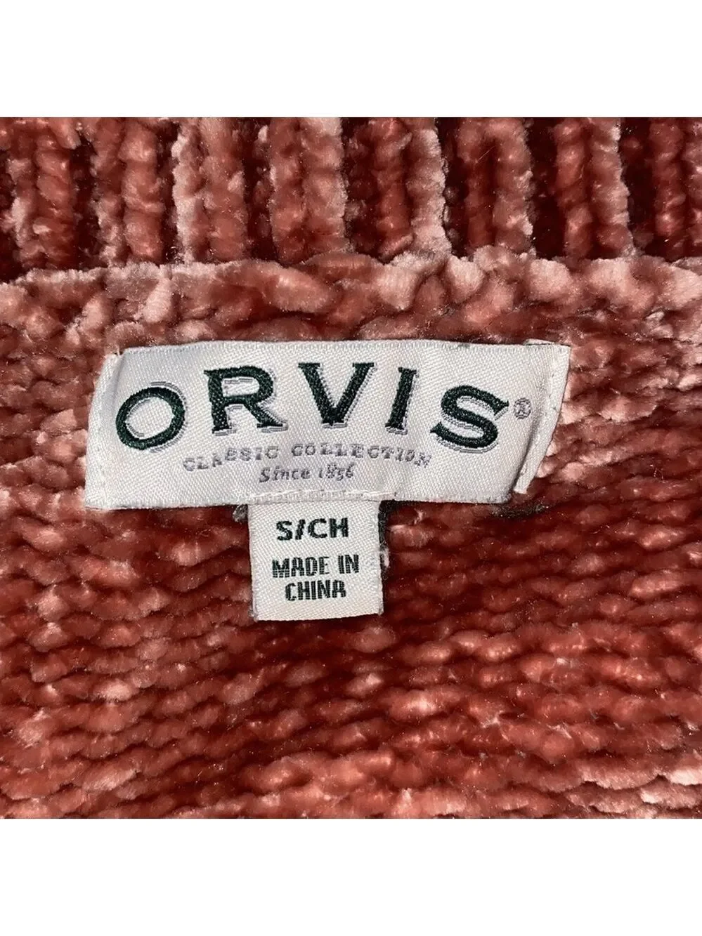 Orvis Chenille Crew Neck Long Sleeve Pullover Sweater